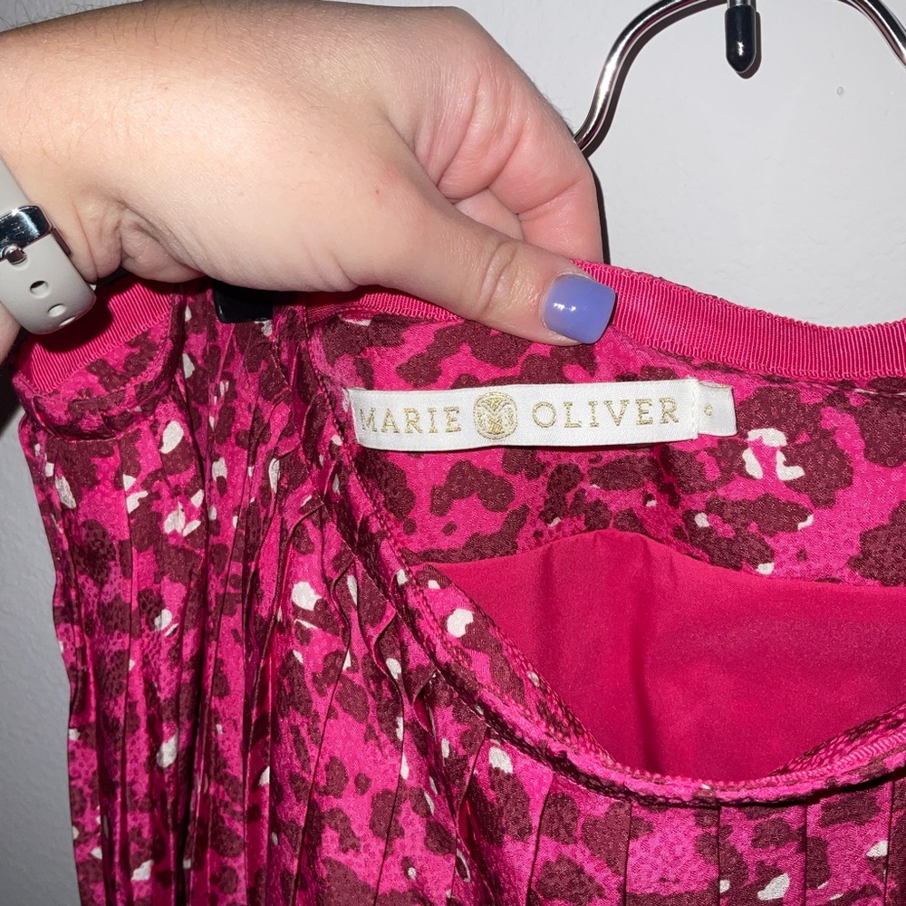 Marie Oliver Edie Midi Skirt Hot Pink / Barbie Pink / Cheetah Print - Picture 4 of 8